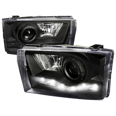 Spec-D Tuning 99-04 Ford F250 R8 Style LED Projector Headlight Black LHP-F25099JM-RS